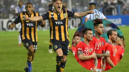 Gil celebra un gol en Rosario Central.