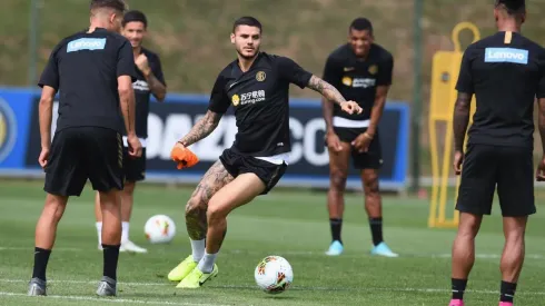 Icardi entrena con el Inter pero sin los trabajos tácticos.
