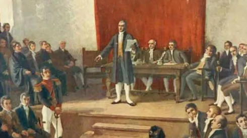 Imágen dela primera junta de gobierno en nuestro país.