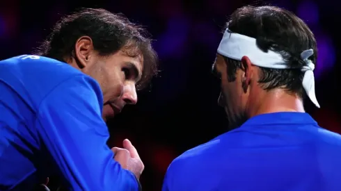 Nadal "coacheando" a Federer.