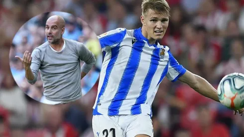 Pep mira fijo a Odegaard.