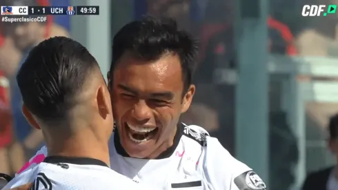 Suazo festeja el empate.