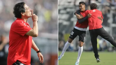 Mario Salas en su momento de éxtasis en el Superclásico.