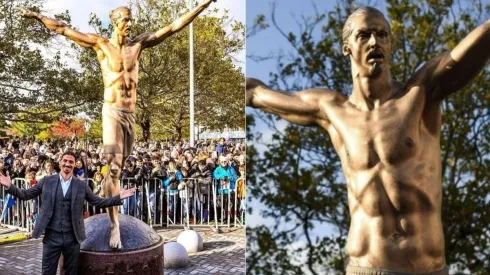 Zlatan y su estatua.