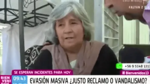 La mujer salió al aire en vivo en Canal 13.