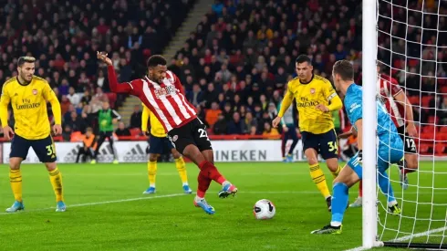 Momento del único gol del compromiso.