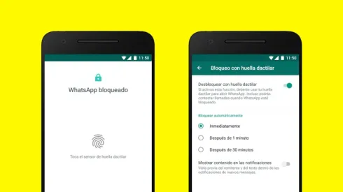 WhatsApp agrega función de bloqueo con huella dactilar para teléfonos Android