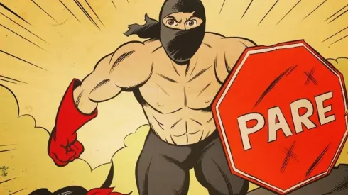 El artista chileno Guido Salinas creo su propia versión del personaje que fue visto en una protesta.