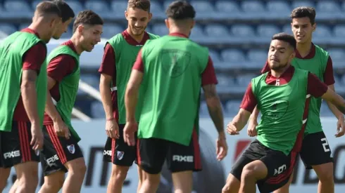 Paulo Díaz entrena para la final de la Copa Libertadores.