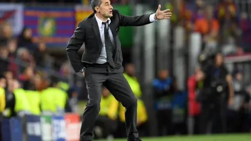 Ernesto Valverde con los ojitos blancos por el gol de Antoine Griezmann