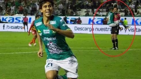 Meneses y su koala con el árbitro.