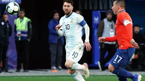 Messi y Medel antes del round en Brasil 2019.