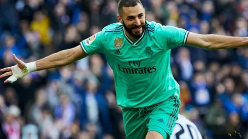 Benzema festeja el 2-0.
