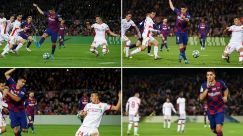 ¡De otro planeta! Suárez convierte de taco un golazo imposible