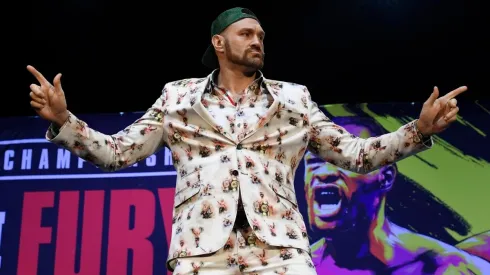Tyson Fury en el lanzamiento de su revancha ante Deontay Wilder.