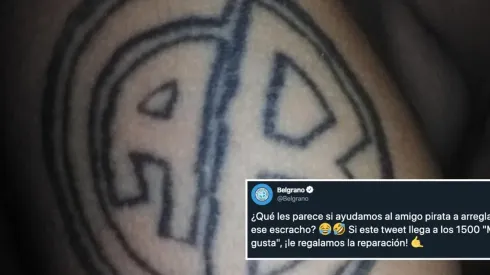 "¿Qué les parece si ayudamos al amigo a arreglar ese escracho?": Belgrano ofrece reparación de tatuaje a un hincha