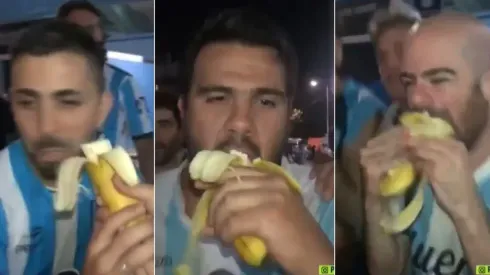 El ritual de la banana: los hinchas de Racing y su homenaje a Marcelo Díaz