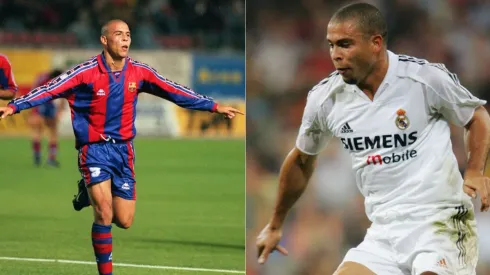Ronaldo con las camisetas de los dos gigantes españoles