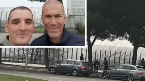 Zidane luego del choque se toma una selfie con el afectado