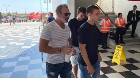 Padre e hijo en el estadio