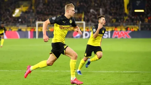 Erling Haaland festejando un gol con el Borussia