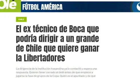 Olé sigue de cerca la búsqueda de Colo Colo.