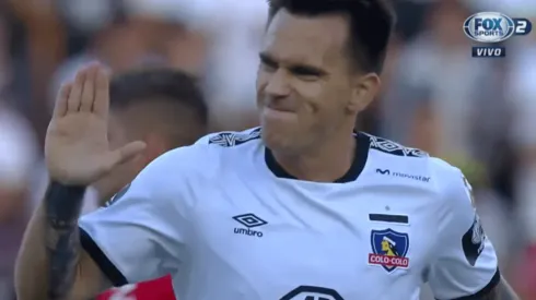 Mouche celebra el 1-0.