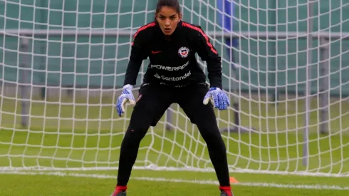 Campos entrenando en la selección chilena.