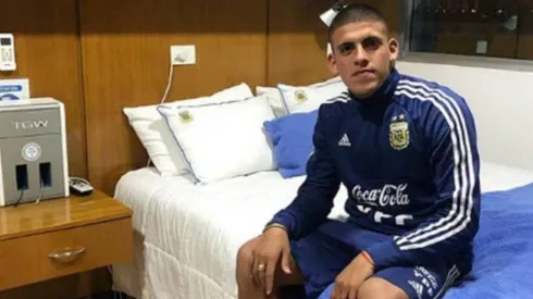 Cortés en una concentración con la juvenil de Argentina.