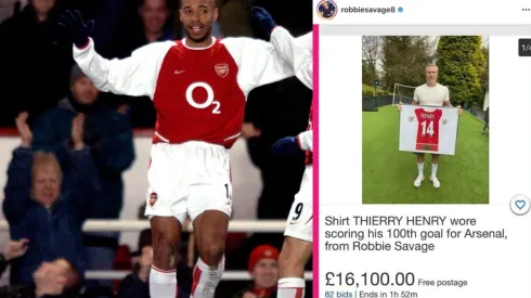 Thierry Henry y la camiseta del gol 100
