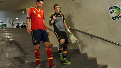 Sergio Busquets e Iker Casillas en la Copa Confederaciones 2013