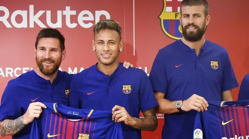 Messi, Ney y Piqué en el Barcelona.