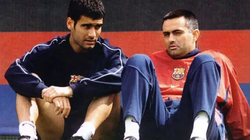 Mou junto a Guardiola en Barcelona, donde conoció a Ronaldo