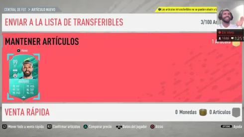 Agüero recibe su carta de 99 en Ultimate Team