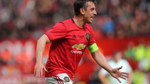 Neville en un partido de homenaje en el United