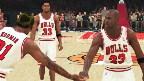Rodman, Pippen y Jordan en el NBA 2K20.