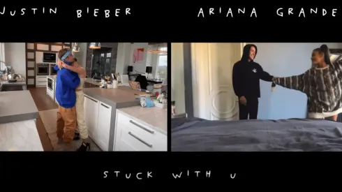 Ariana Grande y Justin Bieber crearon un romántico video desde sus respectivos confinamientos.