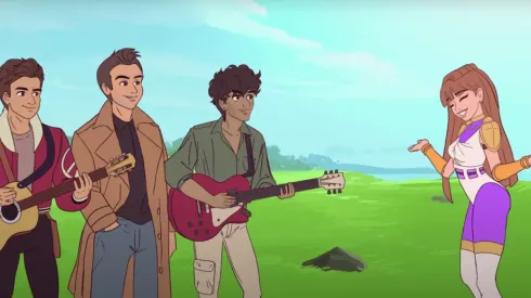 Aitana y Reik en sus versiones animadas para el videoclip de "Enemigos".