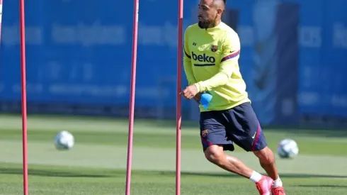Vidal entrenando en Barcelona