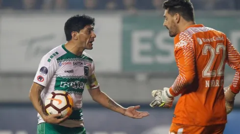 Navarro y Canío en el partido entre Temuco y San Lorenzo.
