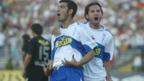 Jorge Quinteros y Francisco Arrué celebrando ante Colo Colo