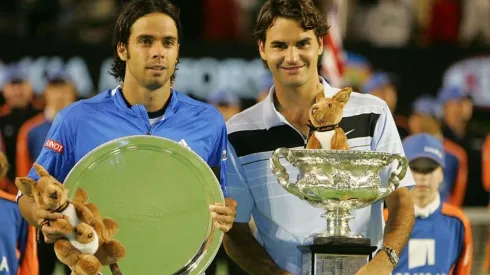 Fernando González y Roger Federer en la final del Abierto de Australia 2007