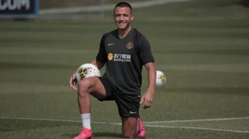 Alexis Sánchez dejó esta imagen en el entrenamiento del Inter