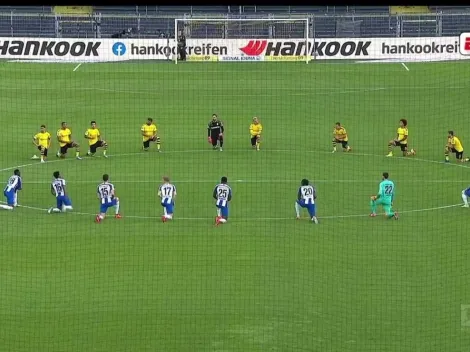 Rodilla al piso: el Dortmund y Hertha dedican homenaje a George Floyd