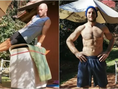 Gimnasta Team Chile la rompe entrenando sobre una lavadora