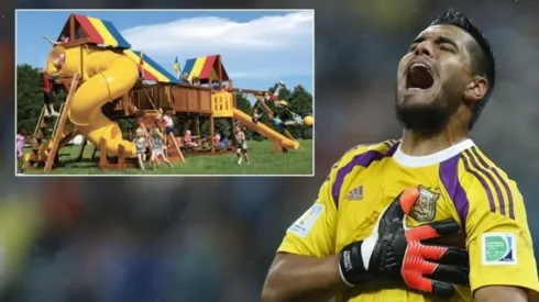 Sergio Romero, portero suplente del Manchester United, recibió la orden de desmontar la atracción infantil, pero él y sus esposa apelaron al mandato