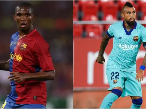 Samuel Eto'o le pone fianza a Arturo Vidal en Barcelona