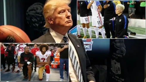 Colin Kaepernick dio inicio en 2016 a la protesta durante el himno de Estados Unidos hincándose en una rodilla, manifestación que Donald Trump no está dispuesto a aceptar