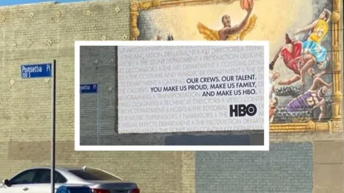 Los usuarios de internet denunciaron a la cadena HBO por poner un letrero publicitario encima de un mural dedicado a Kobe Bryant, por lo que la cadena televisiva se vio obligada a retirarlo
