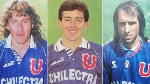 Tres glorias del segundo bicampeonato de la historia de Universidad de Chile: Raúl Heriberto Aredes, Cristián Abel Mora y Leonardo Adrián Rodríguez